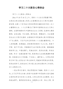 学习二十大报告心得体会