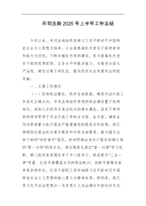 市司法局2025年上半年工作总结