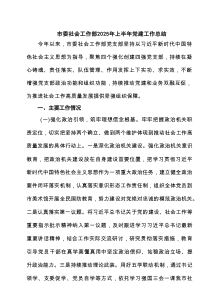 市委社会工作部2025年上半年党建工作总结(精选5篇)