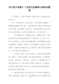 学习四川省第十二次党代会精神心得体会整理