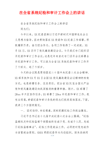 在全省系统纪检和审计工作会上的讲话