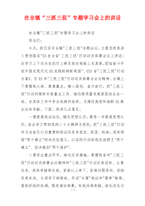 在全镇“三抓三促”专题学习会上的讲话