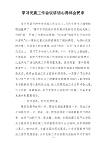 学习民族工作会议讲话心得体会民宗