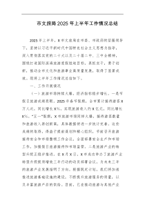 市文旅局2025年上半年工作情况总结