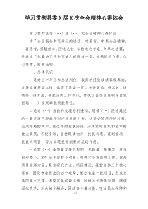 学习贯彻县委X届X次全会精神心得体会