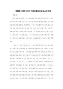某县委书记在2025年县纪委四次全会上的讲话