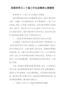 局领导学习二十届三中全会精神心得感悟