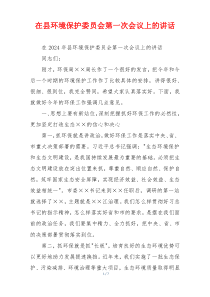 在县环境保护委员会第一次会议上的讲话