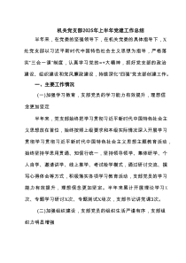 机关党支部2025年上半年党建工作总结【六篇精编】
