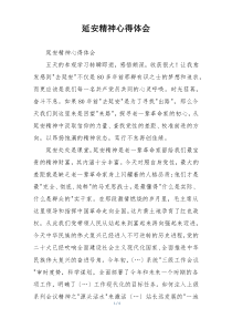 延安精神心得体会