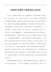 纪检组长在青年干部培训班上的讲话范文年轻干部廉洁从政