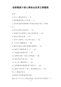 挂职锻炼干部心得体会优秀文章整理