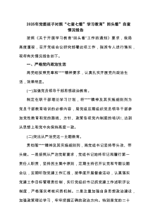 2025年党委班子对照“七查七看”学习教育”回头看”自查情况报告5篇范文