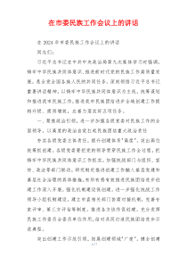 在市委民族工作会议上的讲话