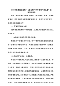 2025年党委班子对照“七查七看”学习教育”回头看”自查情况报告（精选6篇）