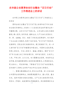 在市级公安夏季治安打击整治“百日行动”工作推进会上的讲话