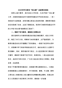 2025年学习教育“回头看”自查情况报告 7篇精选