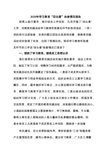 2025年学习教育“回头看”自查情况报告六篇（精选版）