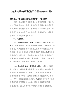 违规吃喝专项整治工作总结(精选13篇样例)