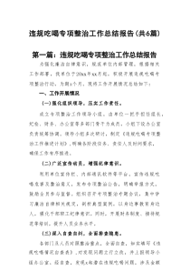违规吃喝专项整治工作总结报告（最新6篇）