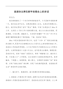 讲话发言县政协主席在新年收假会上讲话