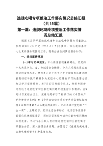 违规吃喝专项整治工作落实情况总结汇报(精选15篇汇编)