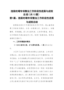 违规吃喝专项整治工作阶段性进展与成效总结(精选13篇合集)