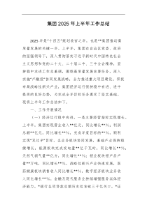 集团2025年上半年工作总结