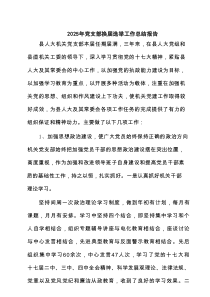 （8篇参考）2025年党支部换届选举工作总结报告