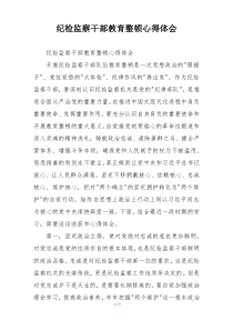 纪检监察干部教育整顿心得体会