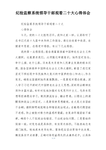 纪检监察系统领导干部观看二十大心得体会