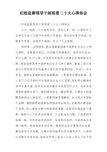 纪检监察领导干部观看二十大心得体会