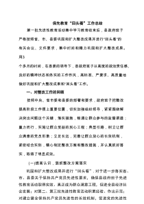 保先教育“回头看”工作总结（共4篇）