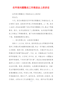 在环保问题整改工作推进会上的讲话