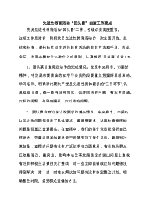 先进性教育活动“回头看”自查工作要点（共8篇）