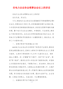 在电力企业协会理事会会议上的讲话