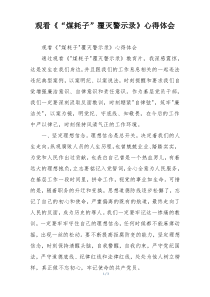 观看《“煤耗子”覆灭警示录》心得体会