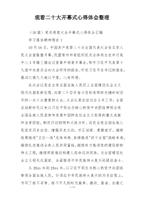 观看二十大开幕式心得体会整理