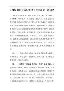 讲话某组织部长在基层党建工作座谈会上的讲话