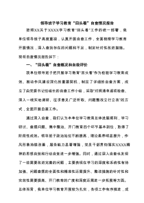 领导班子学习教育“回头看”自查情况报告7篇供参考