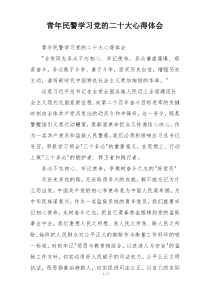 青年民警学习党的二十大心得体会