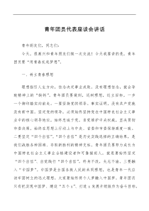 青年团员代表座谈会讲话范文共青团