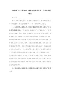 领导在2025年元旦春节期间安全生产工作会议上的讲话