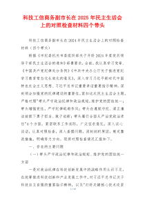 科技工信商务副市长在2025年民主生活会上的对照检查材料四个带头