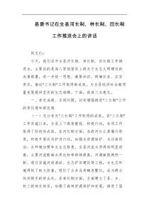县委书记在全县河长制林长制田长制工作推进会上的讲话