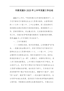 市委党建办2025年上半年党建工作总结