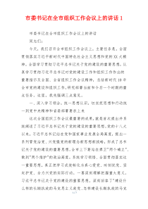 市委书记在全市组织工作会议上的讲话1