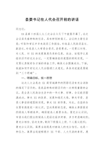 领导讲话县委书记在人代会召开前的讲话