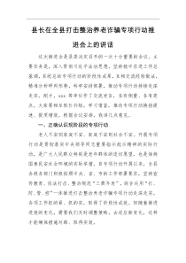 领导讲话县长在全县打击整治养老诈骗专项行动推进会上的讲话