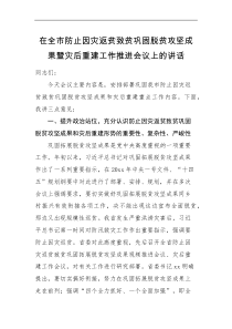 领导讲话在全市防止因灾返贫致贫巩固脱贫攻坚成果暨灾后重建工作推进会议上的讲话